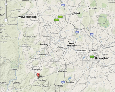 Map of Hagley, Worcestershire, England - click for larger map
